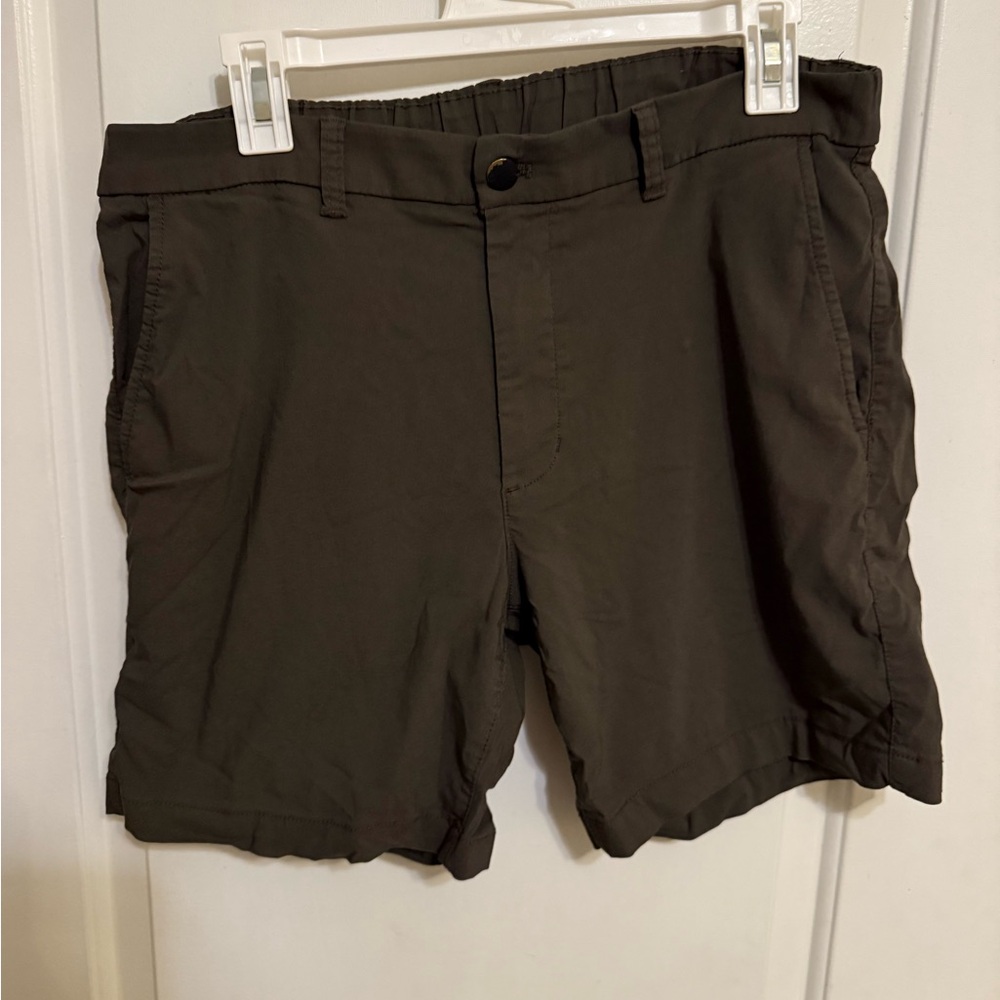 Men's Dark Brown Flat Front Shorts